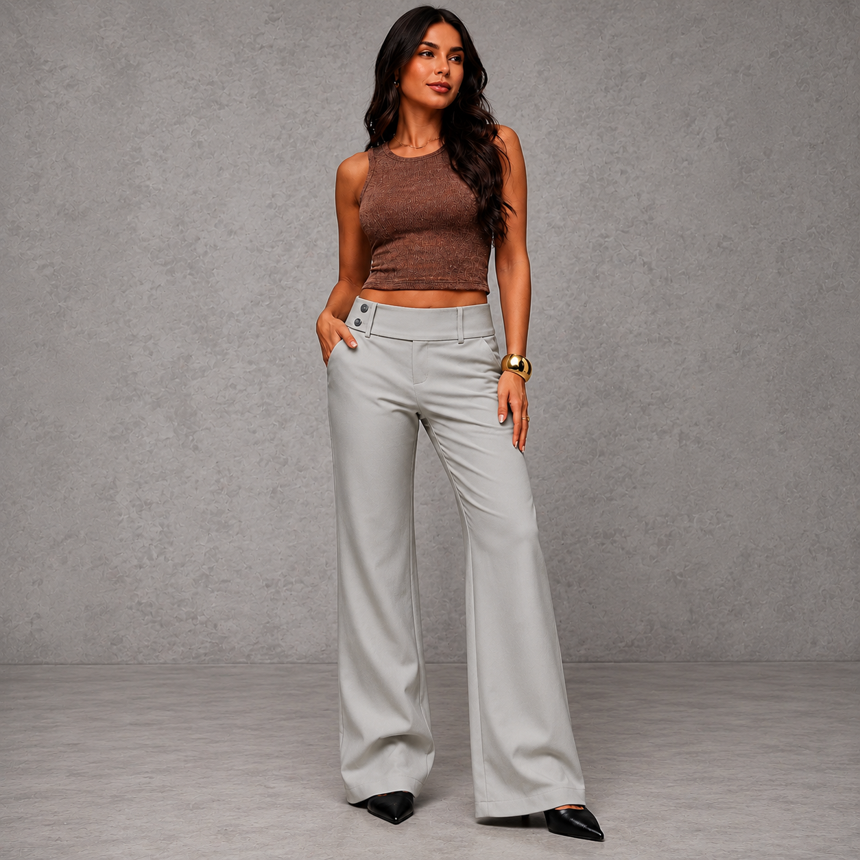 Valentina™ | Pantalón de Sastrería de Pierna Ancha