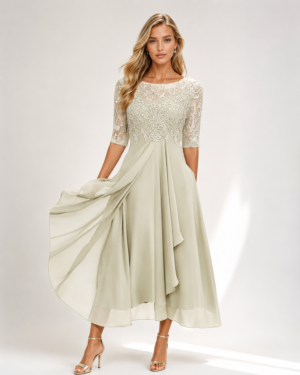Vestido Margherita de encaje elegante
