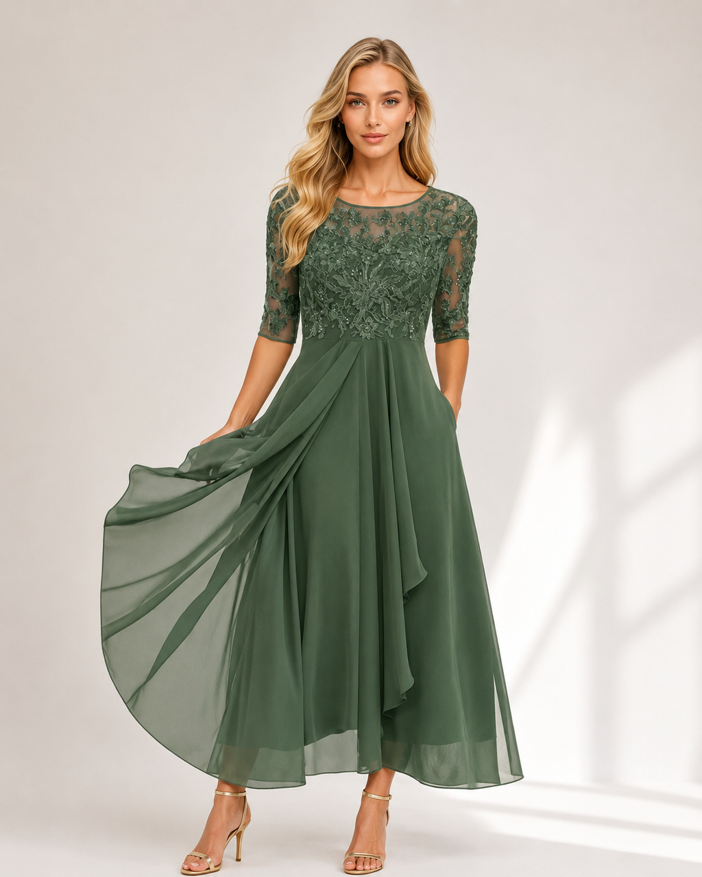 Vestido Margherita de encaje elegante