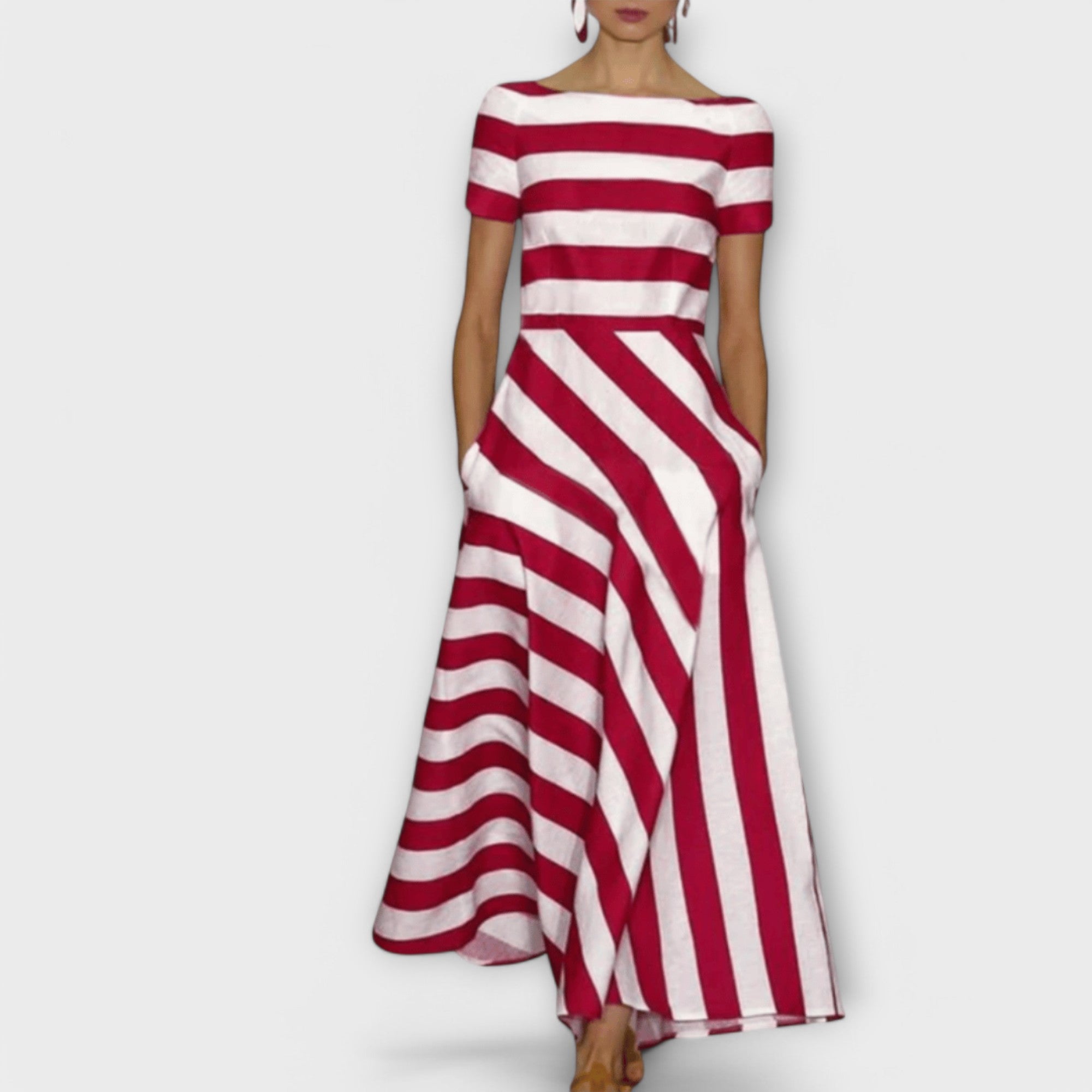 Janell - Vestido Maxi de Rayas