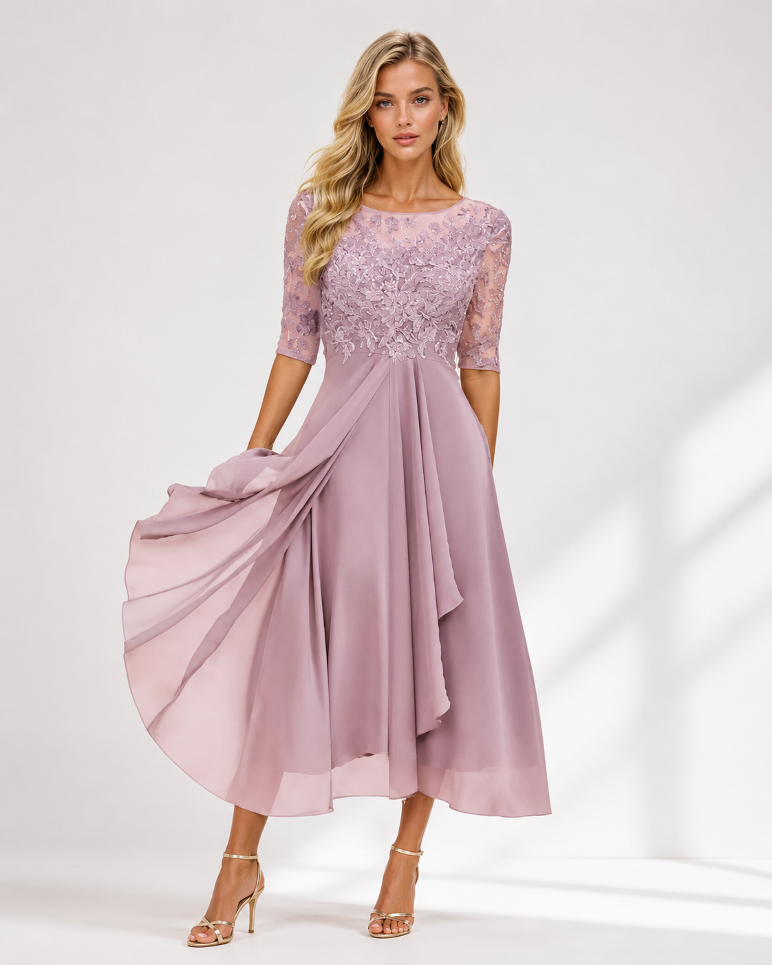 Vestido Margherita de encaje elegante