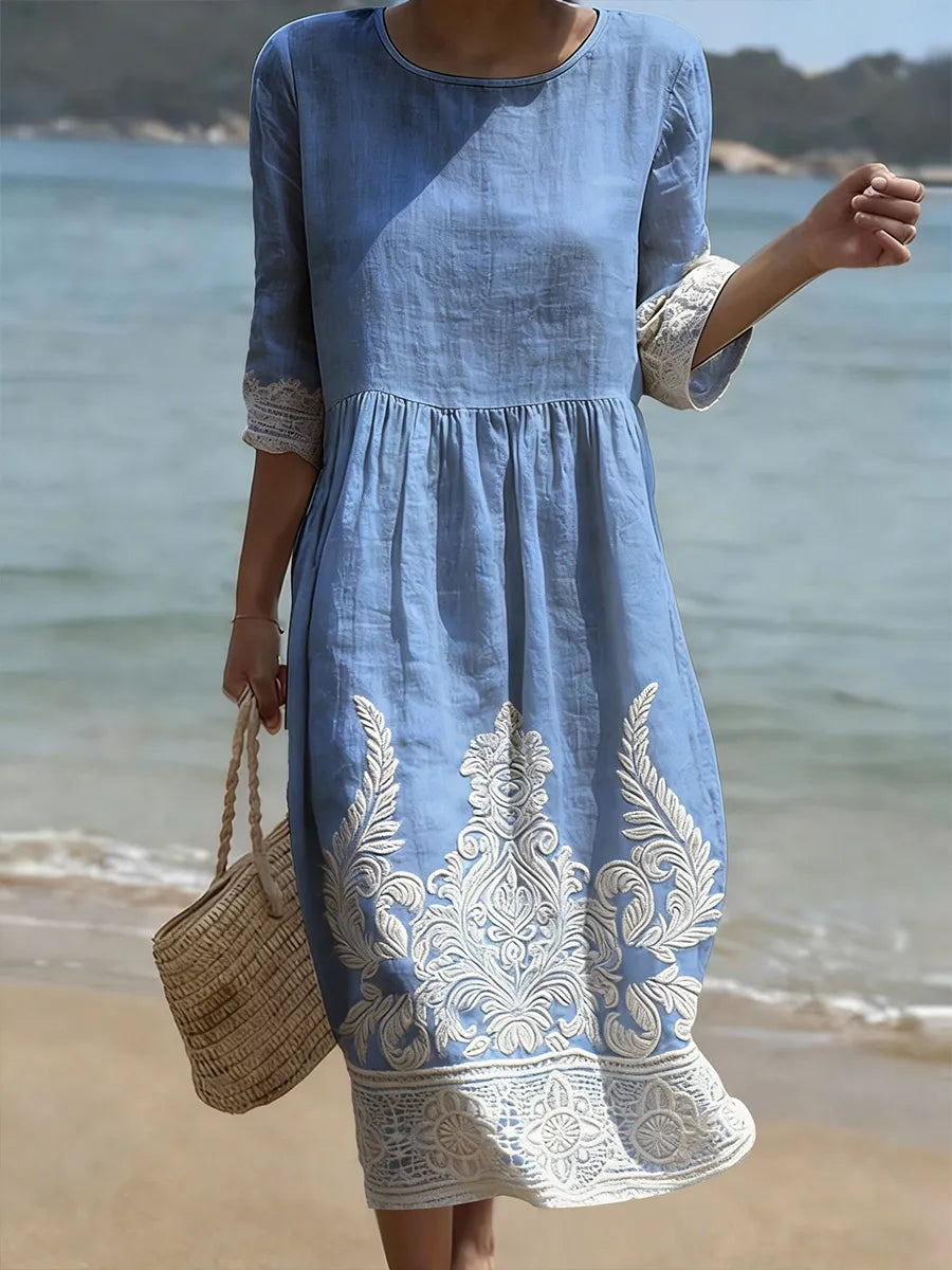 Tiffany | Vestido de Impresión de Plantas y Flores