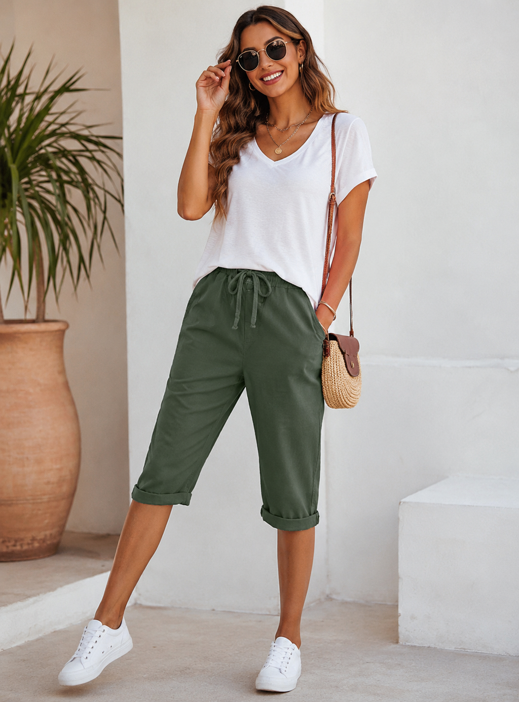 Lucía™ | Bermuda Capri de Lino Ligera