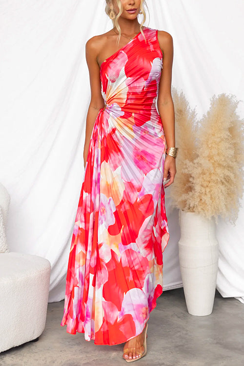 Vestido Celeste Vibrante Tropical de Noche