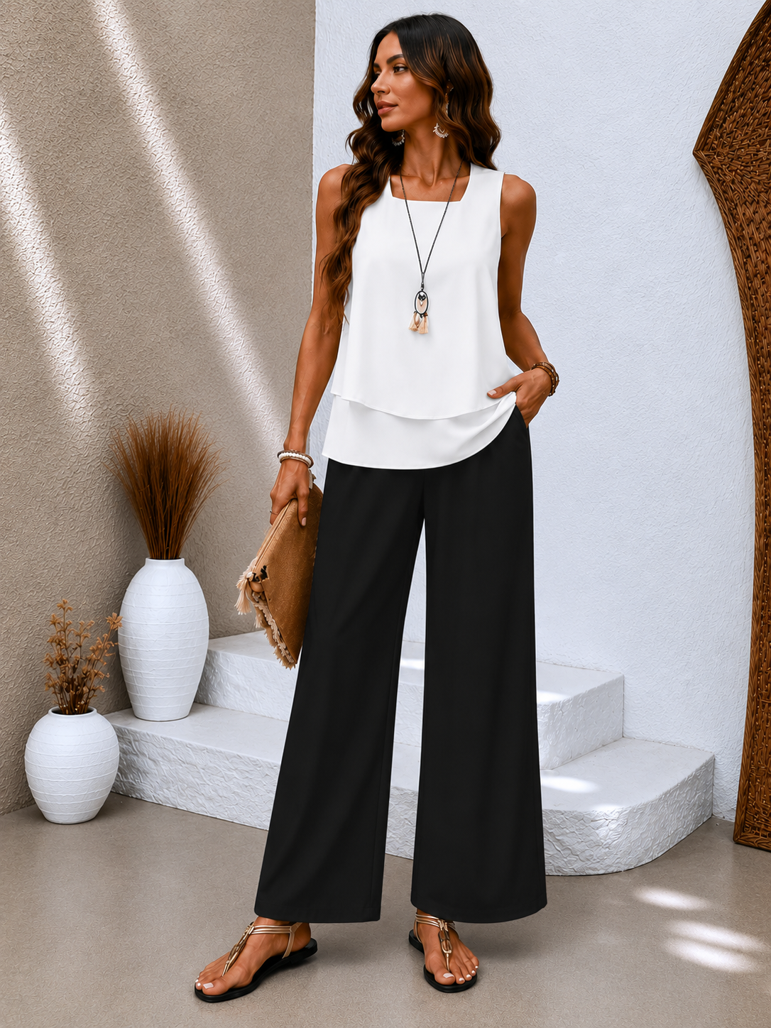 Conjunto Luxe Palazzo | Blusa + Pantalón