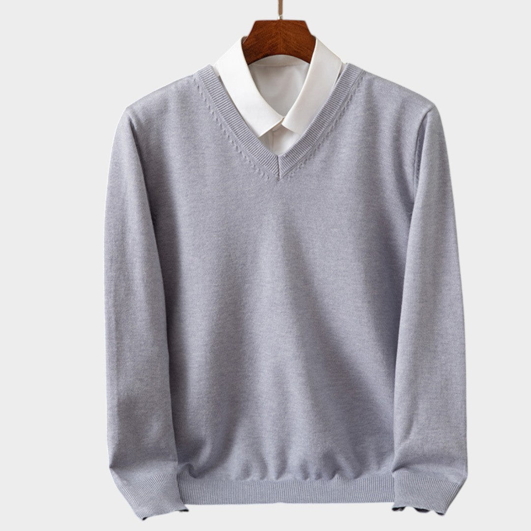 Manuel™ | Suéter de hombre de puro cachemir con cuello en V