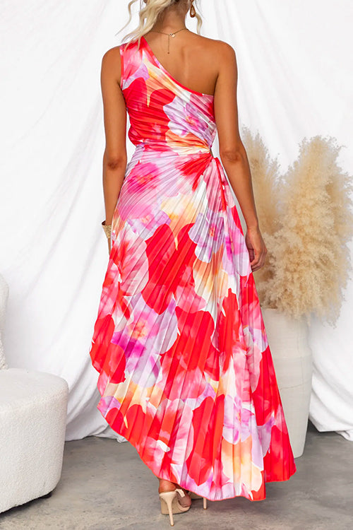 Vestido Celeste Vibrante Tropical de Noche
