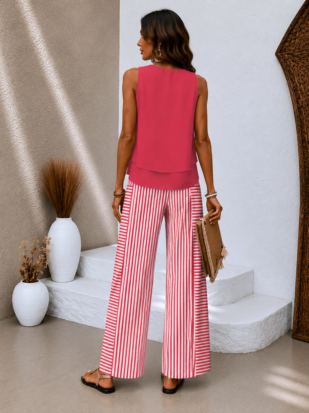 Conjunto Luxe Fresa | Blusa + Pantalón