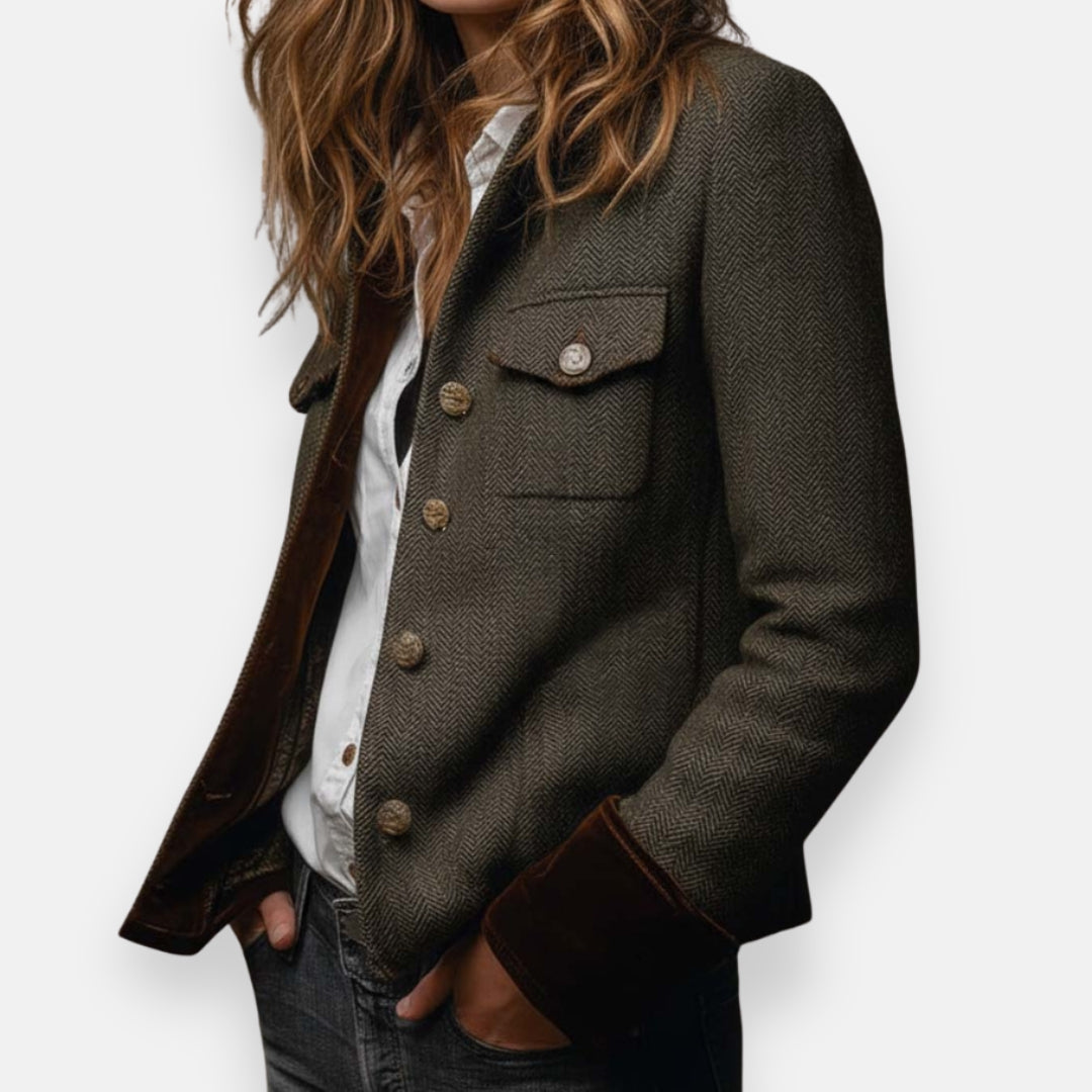 Ava | Chaqueta elegante con detalles en terciopelo
