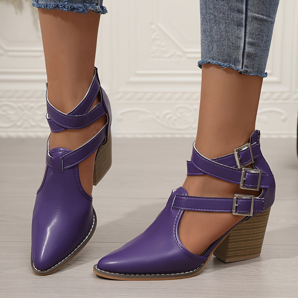 Adriana | Tacones de doble hebilla con punta fina y sujeción todo el día