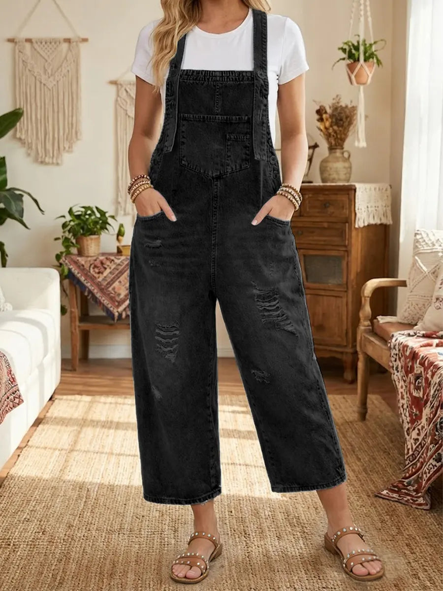 Aurevia | Pantalón de denim para jardinería con look vintage