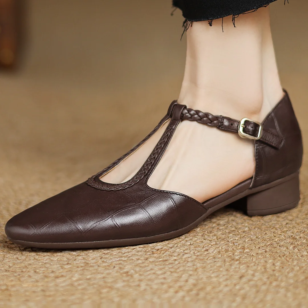 Zapatos Mary Jane de Cuero