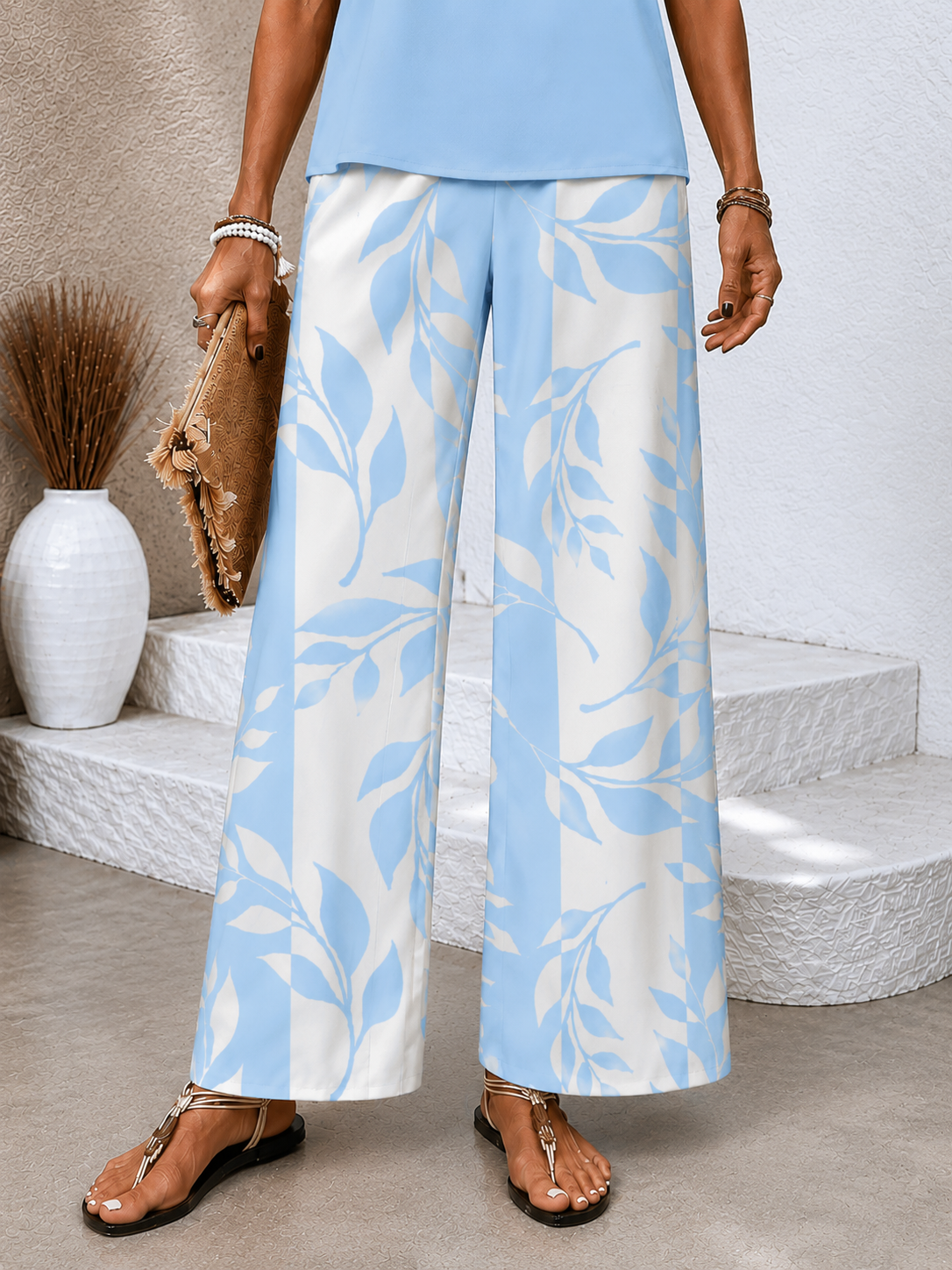 Conjunto Riviera Azul | Blusa + Pantalón
