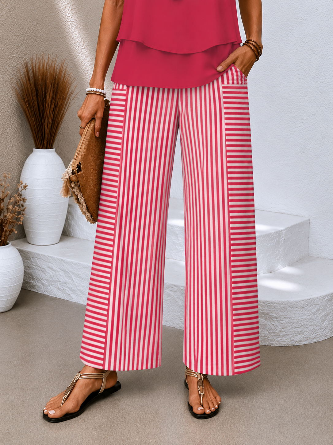 Conjunto Luxe Fresa | Blusa + Pantalón