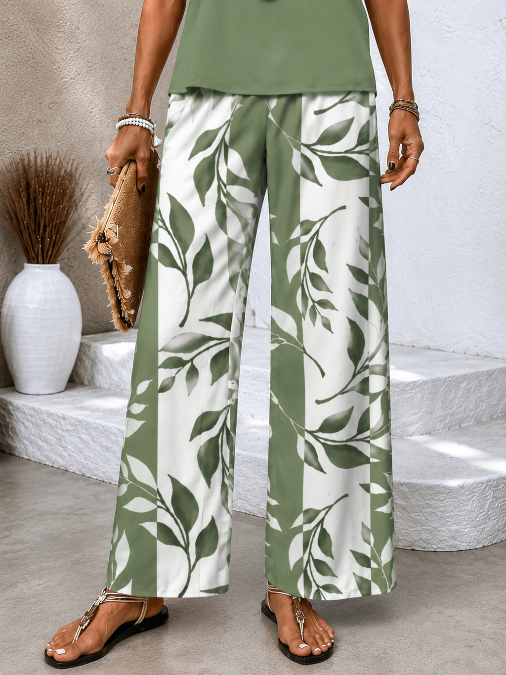 Conjunto Riviera Verde | Blusa + Pantalón