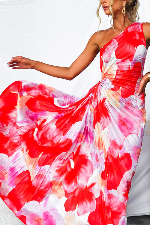Vestido Celeste Vibrante Tropical de Noche