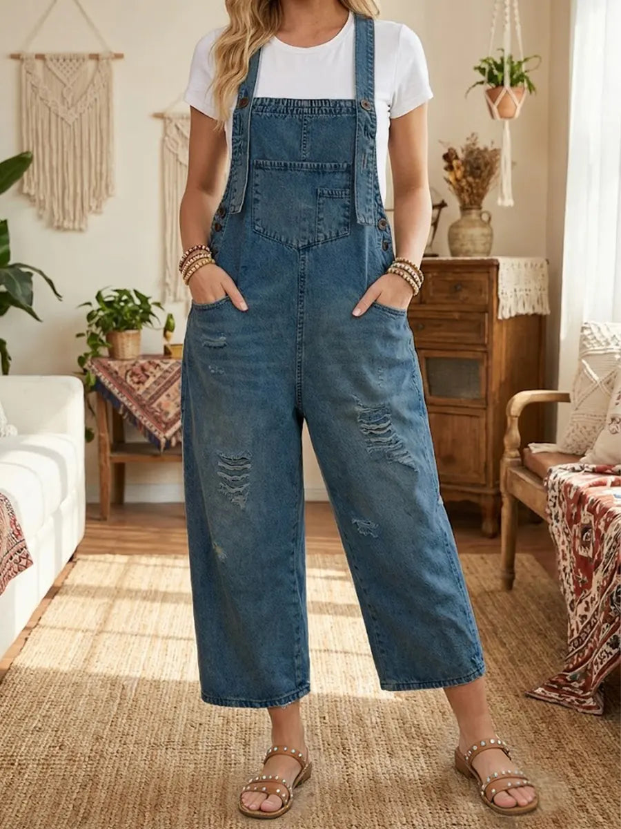 Aurevia | Pantalón de denim para jardinería con look vintage