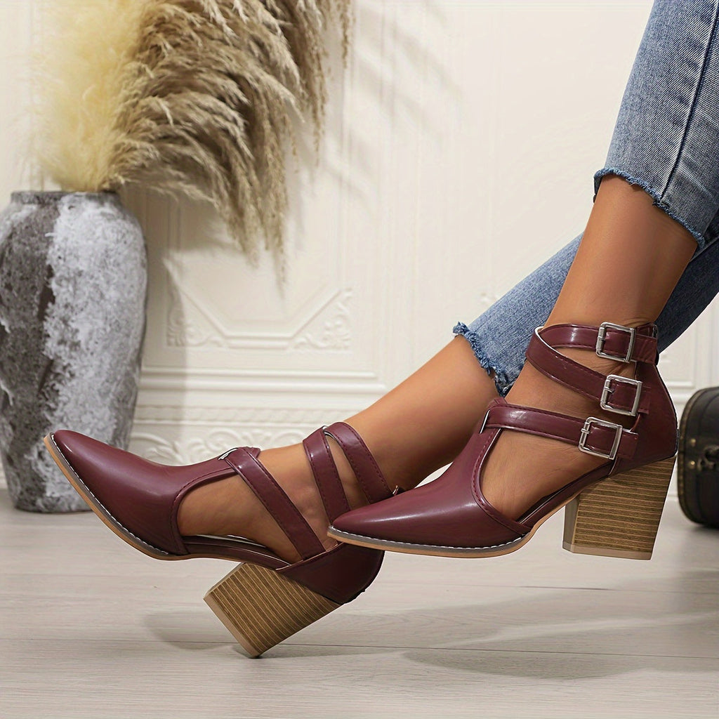 Adriana | Tacones de doble hebilla con punta fina y sujeción todo el día