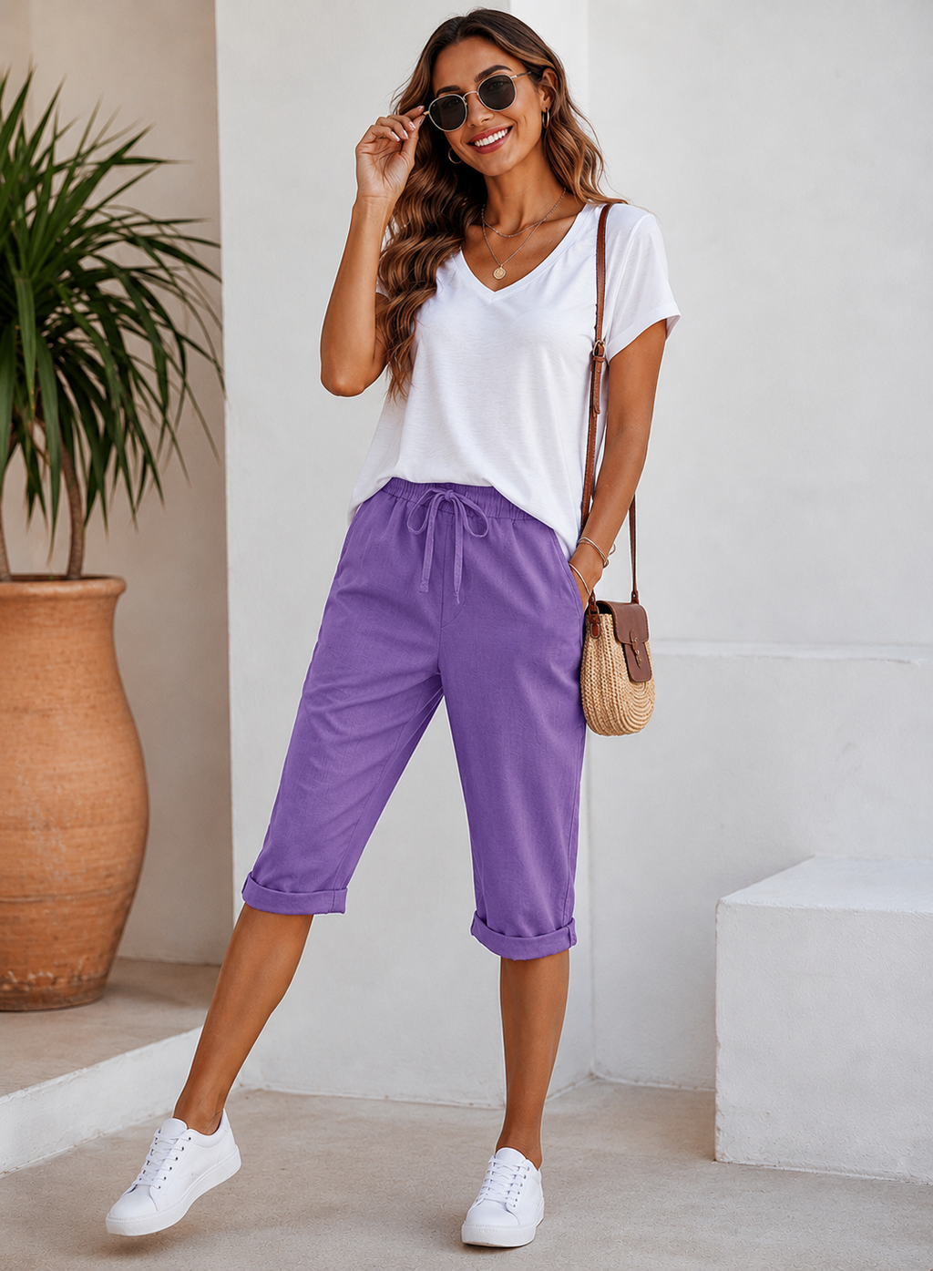 Lucía™ | Bermuda Capri de Lino Ligera