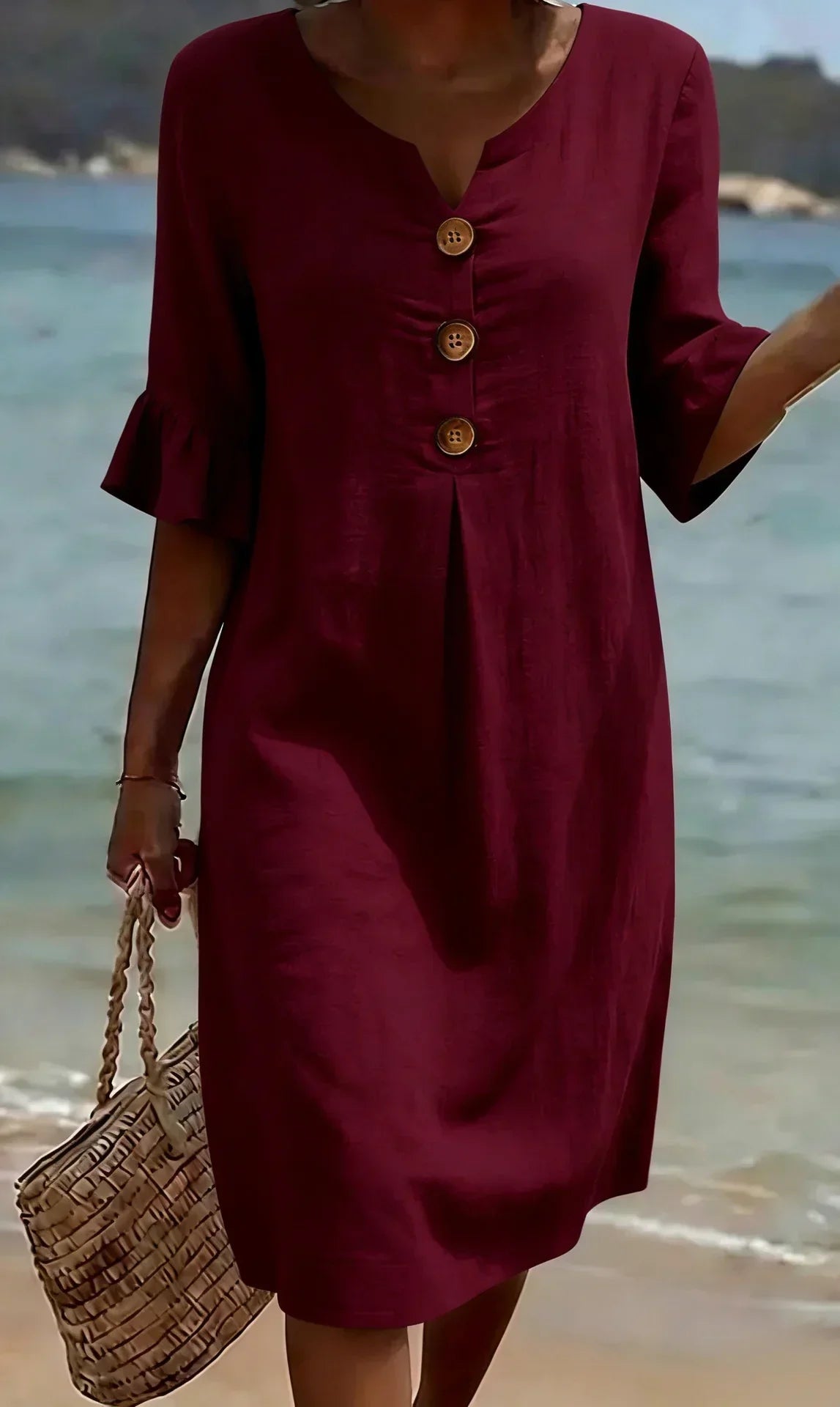 Nuria™ | Vestido texturizado de manga larga