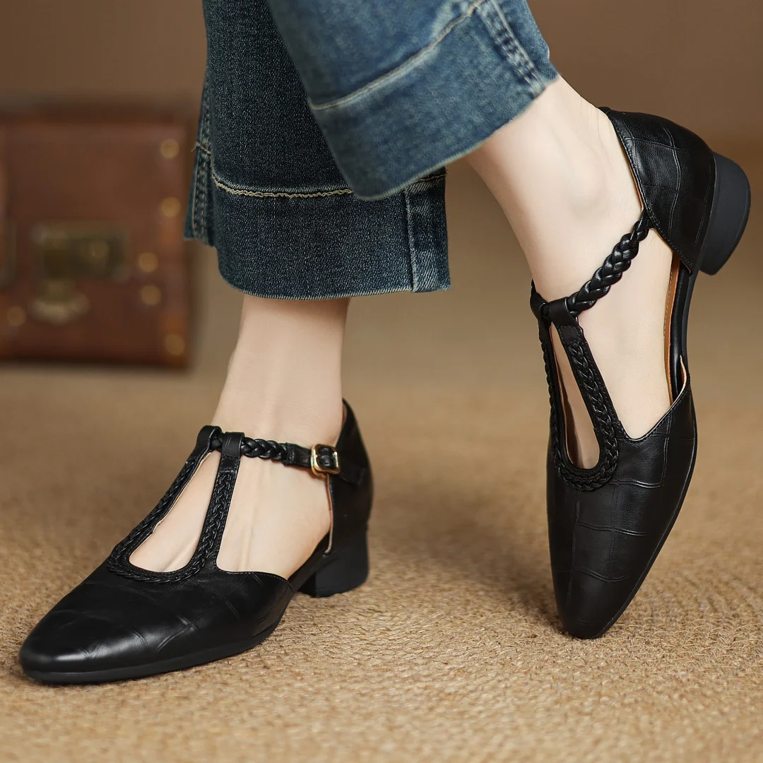 Zapatos Mary Jane de Cuero