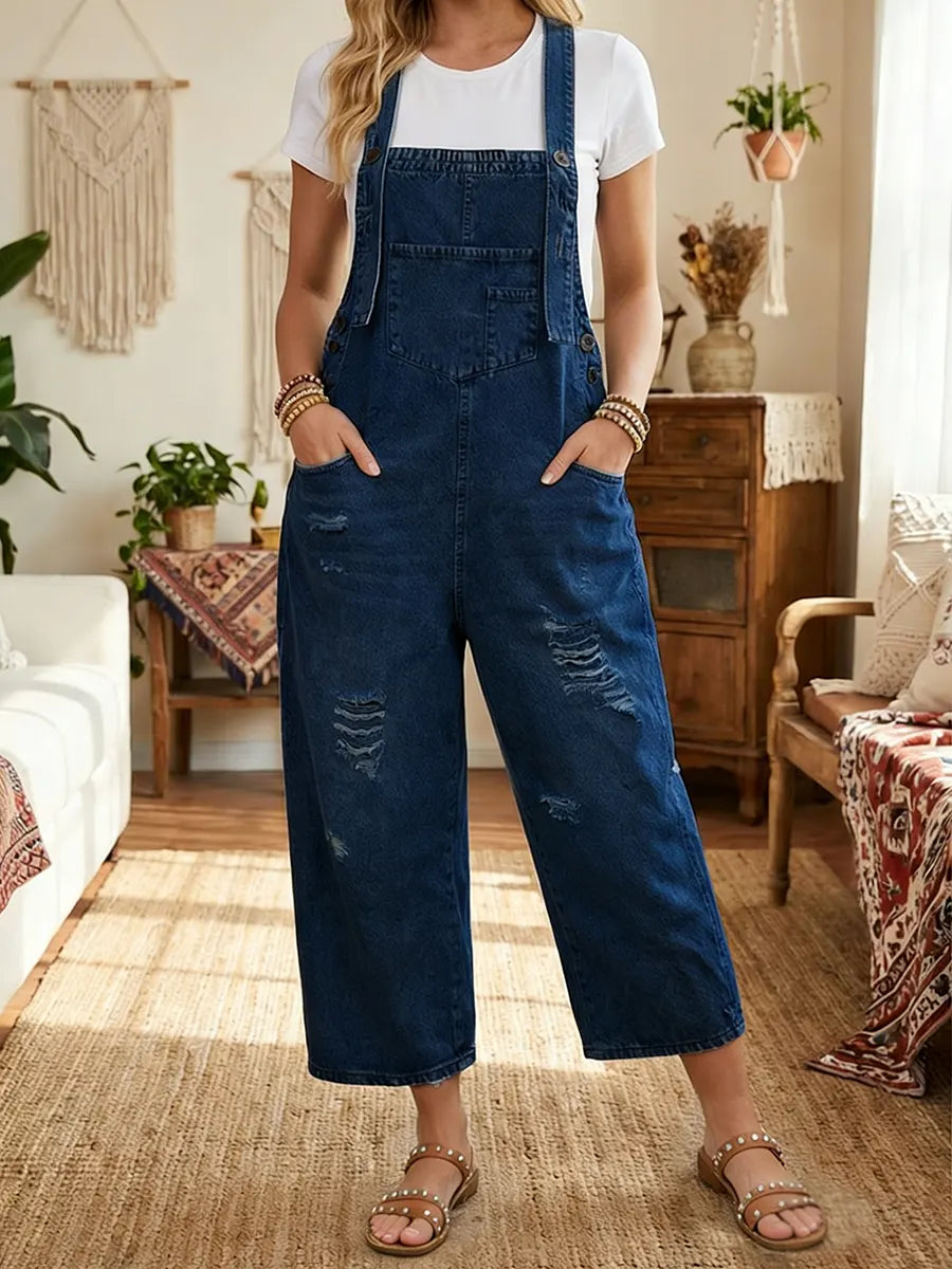 Aurevia | Pantalón de denim para jardinería con look vintage