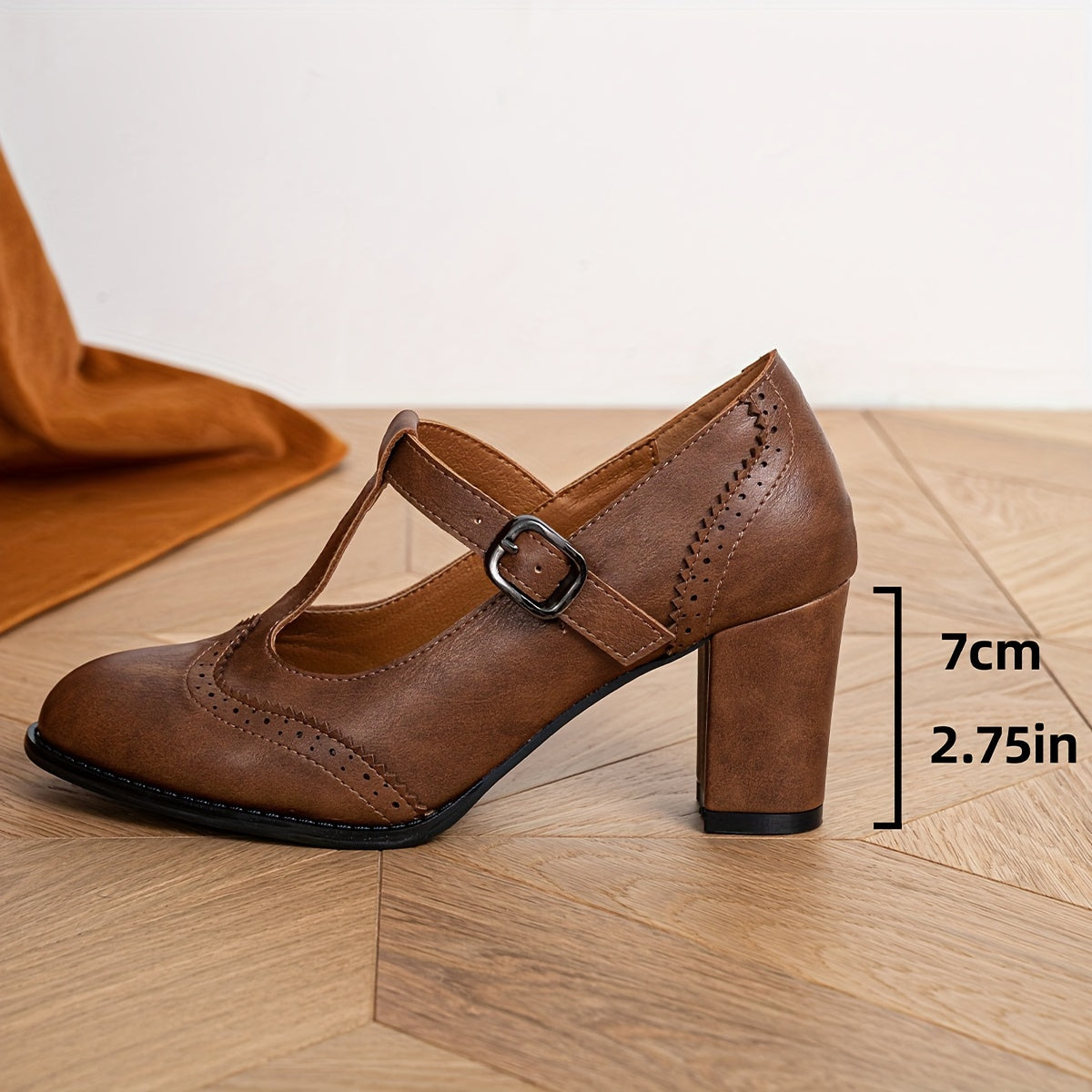 Valentina | Tacones brogue retro con tira en T y elegancia sin esfuerzo
