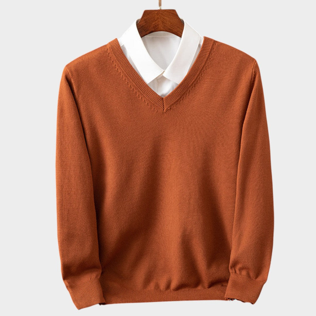 Manuel™ | Suéter de hombre de puro cachemir con cuello en V