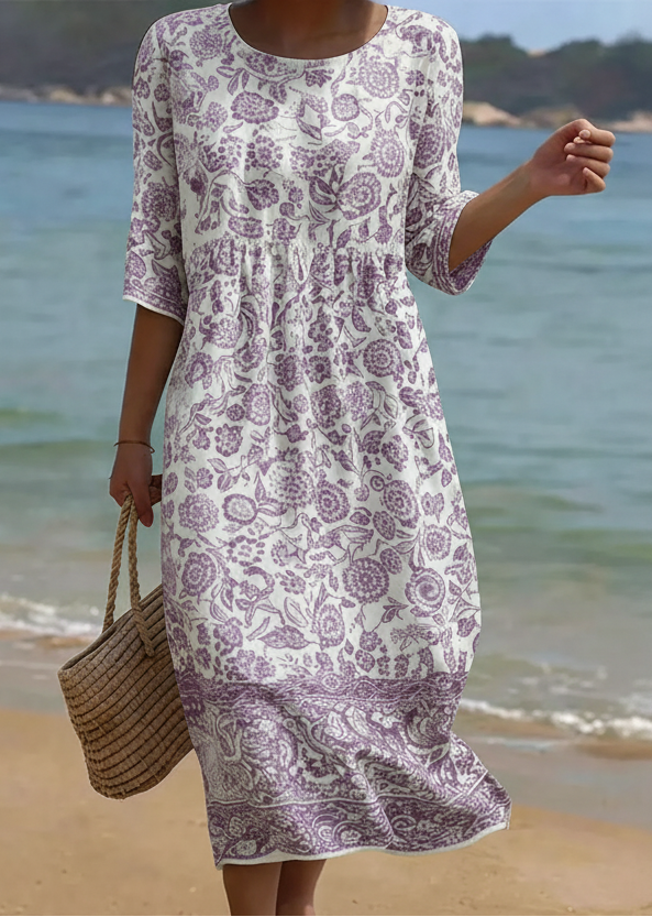 Lavanda | Vestido Elegante con Patrón Floral