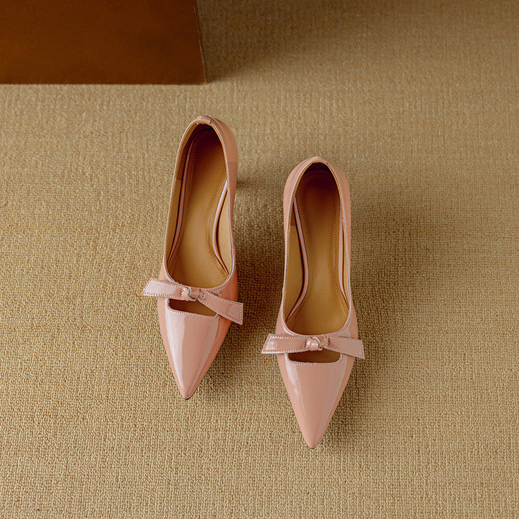 Zapatos de tacón elegantes Elayna de cuero genuino