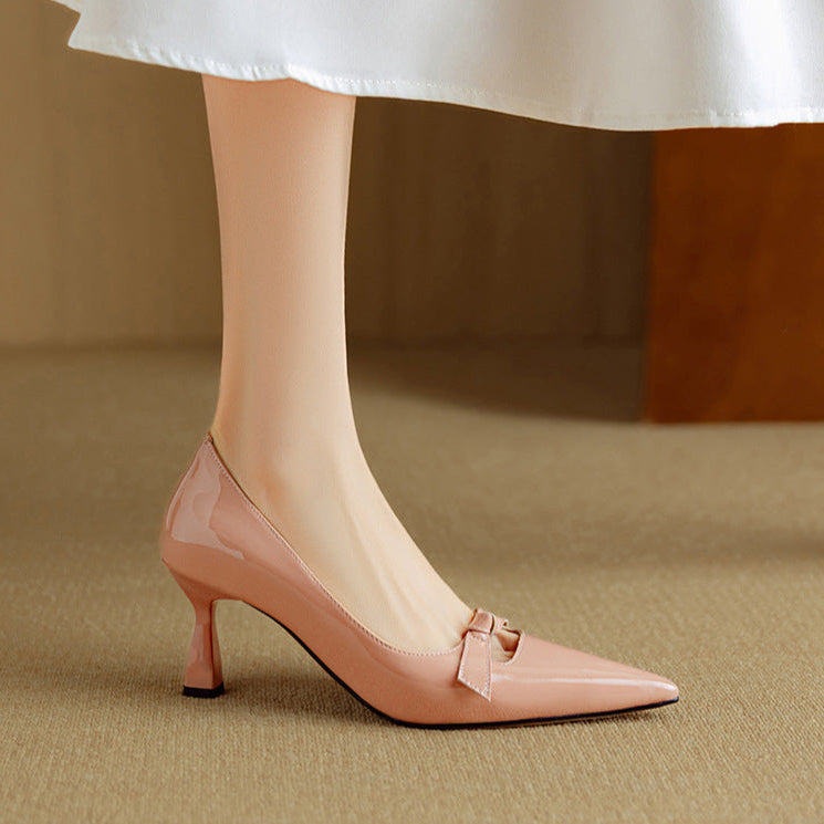 Zapatos de tacón elegantes Elayna de cuero genuino