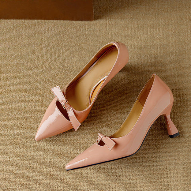 Zapatos de tacón elegantes Elayna de cuero genuino