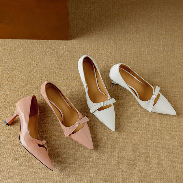 Zapatos de tacón elegantes Elayna de cuero genuino
