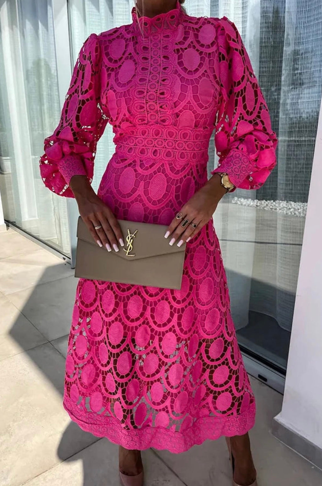Eloah™ | Vestido Midi de Encaje Elegante