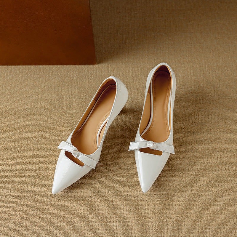 Zapatos de tacón elegantes Elayna de cuero genuino