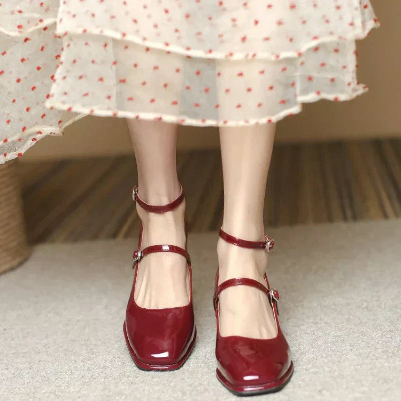 Elegantes Zapatos de Tacón con Correa al Tobillo