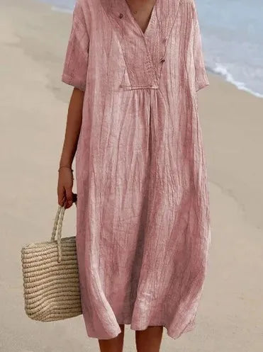 Silvana™ | Vestido maxi texturizado y holgado