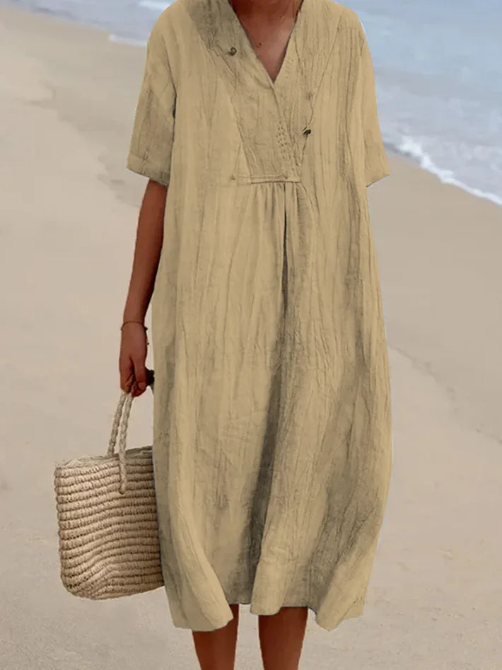 Silvana™ | Vestido maxi texturizado y holgado