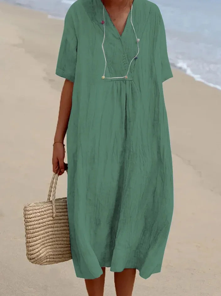 Silvana™ | Vestido maxi texturizado y holgado