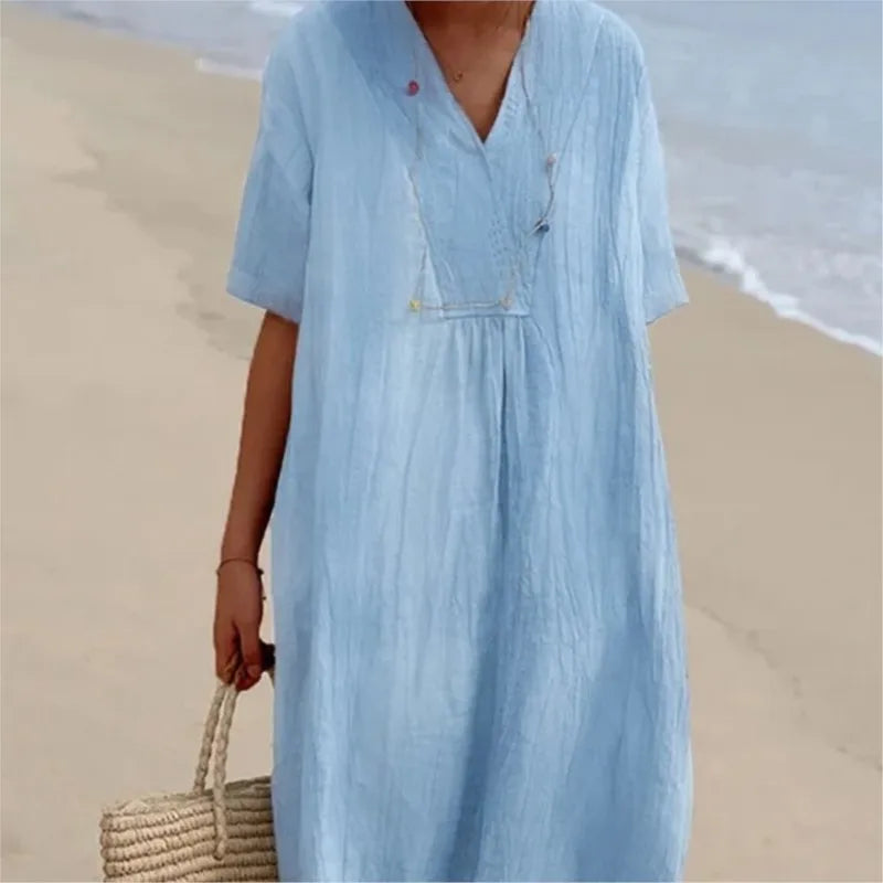 Silvana™ | Vestido maxi texturizado y holgado