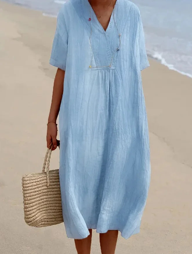 Silvana™ | Vestido maxi texturizado y holgado