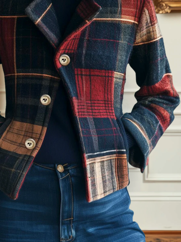 Maite | Chaqueta de Lana a Cuadros Clásica
