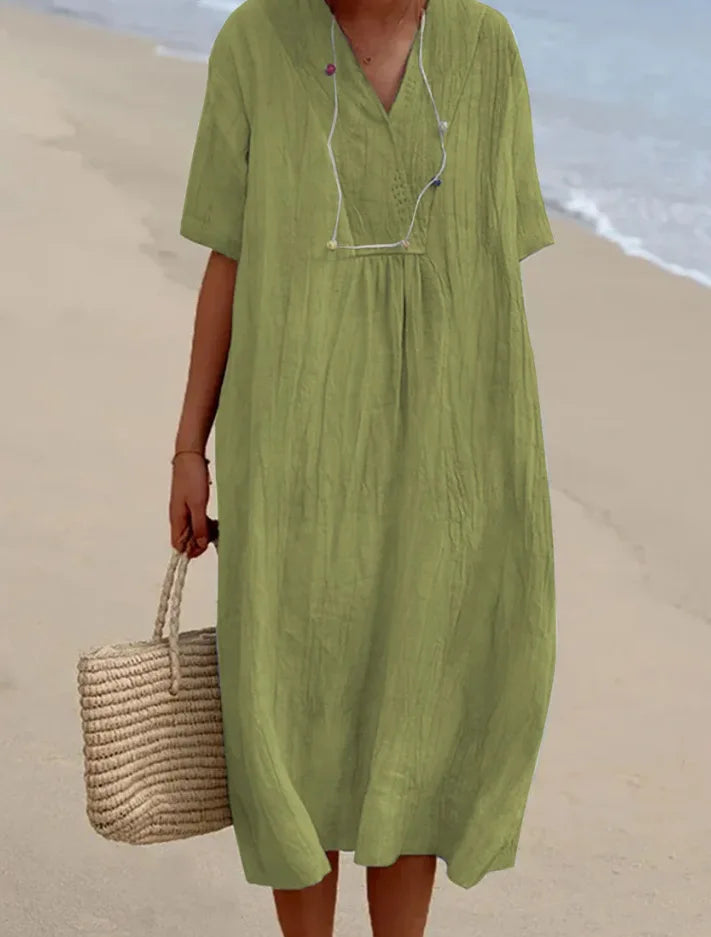 Silvana™ | Vestido maxi texturizado y holgado