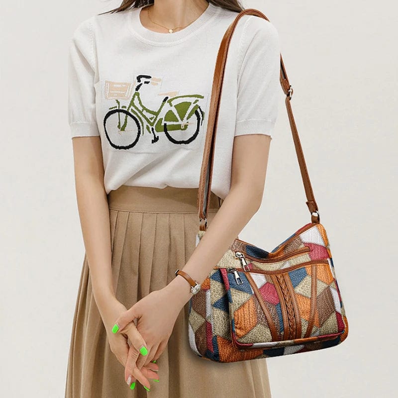 Solara™  | Bolso de mano de cuero con mosaico