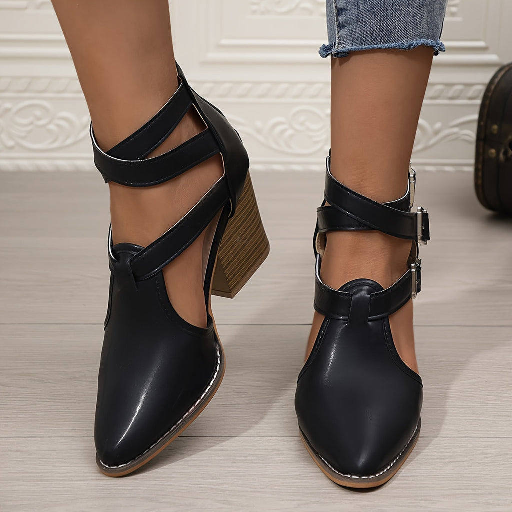 Adriana | Tacones de doble hebilla con punta fina y sujeción todo el día