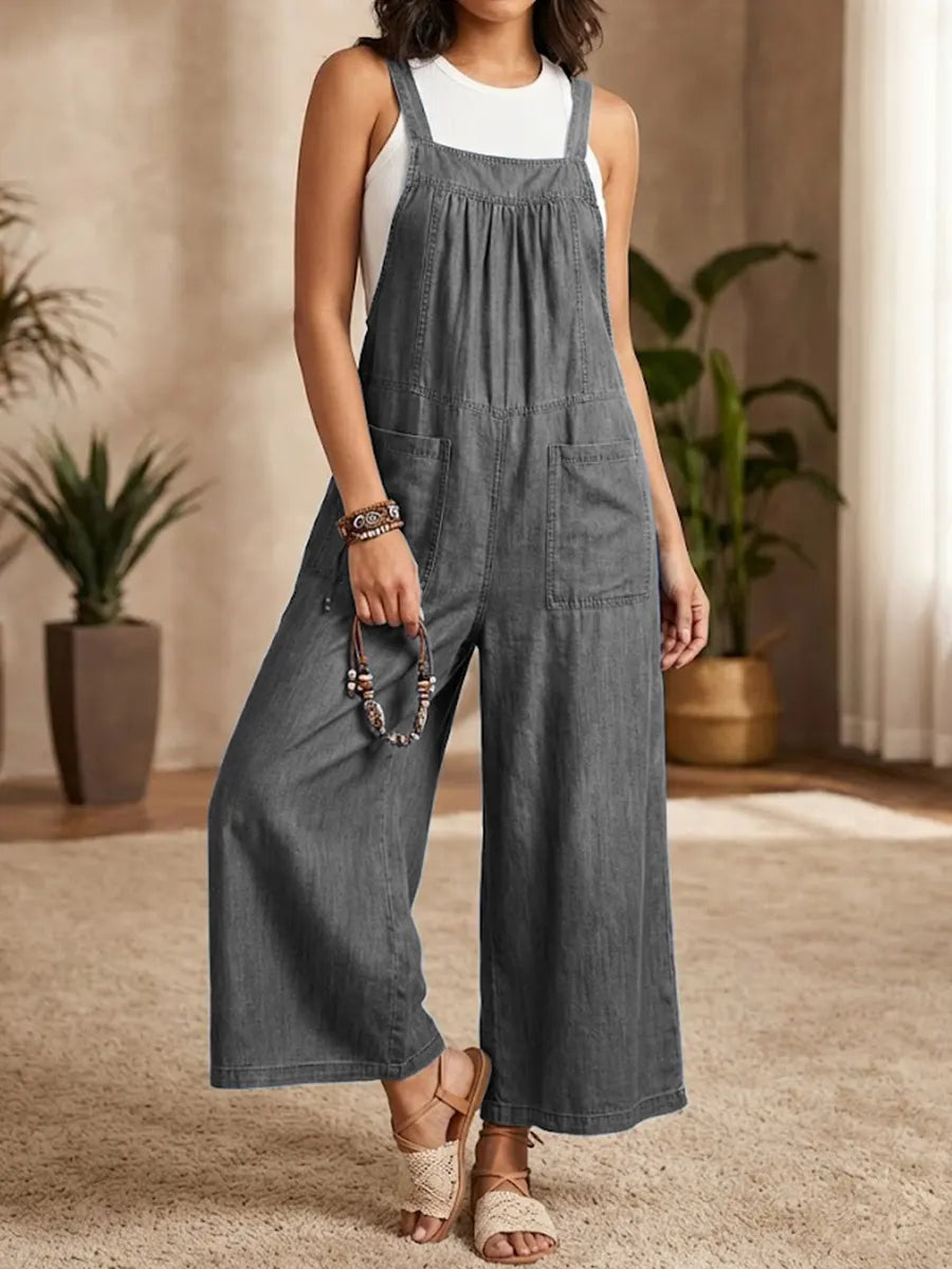 Solmira | Mono de denim holgado con tirantes