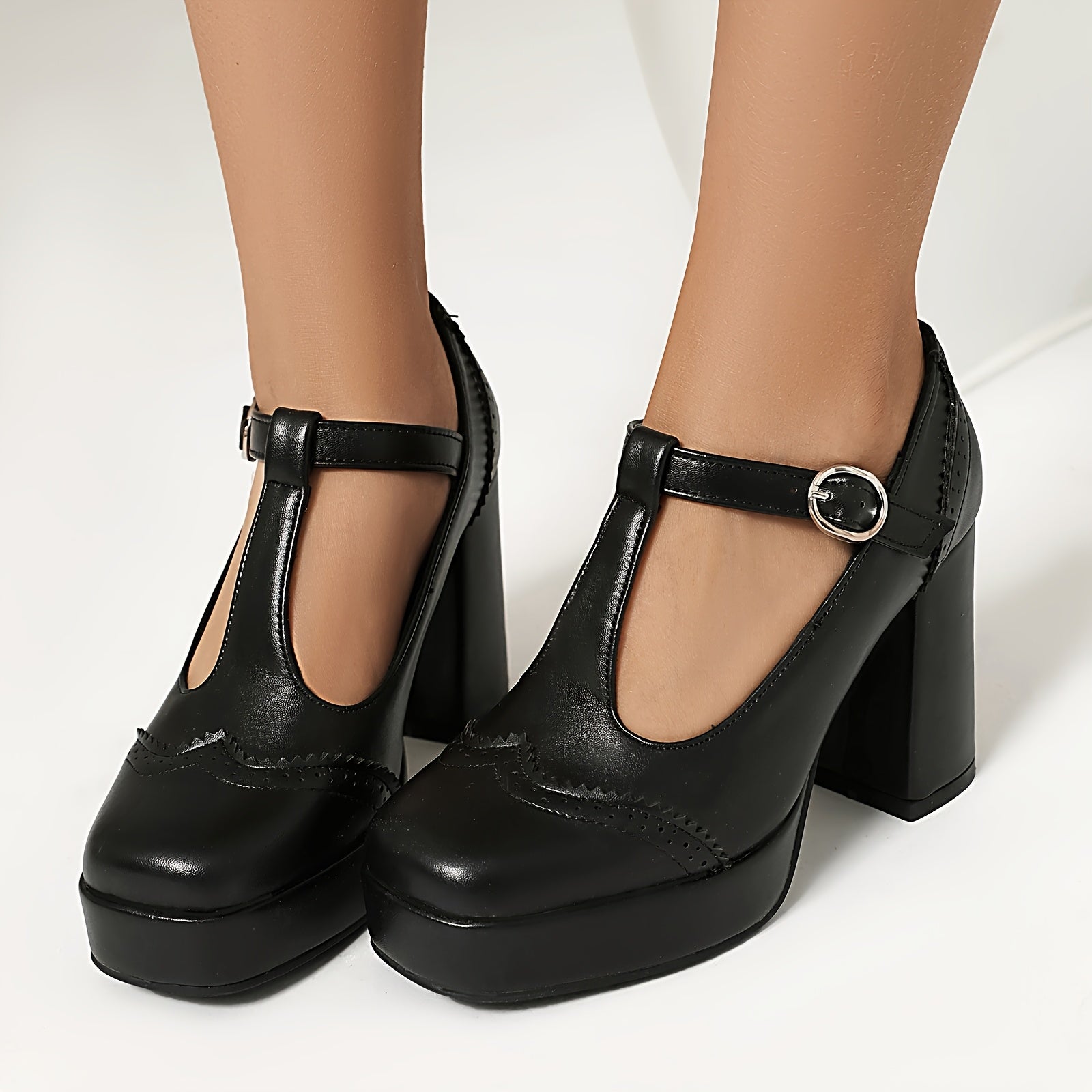 Isabela | Tacones retro de plataforma con hebilla y confort todo el día