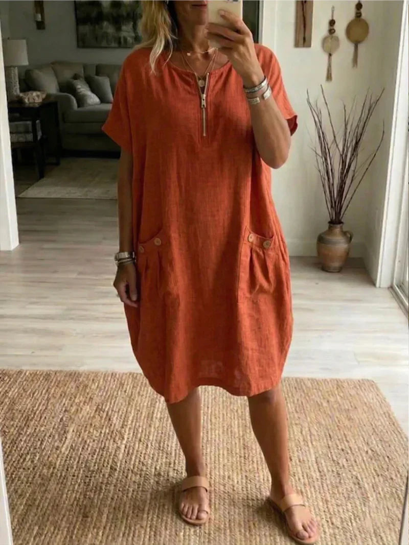 Noelia™ | Vestido Maxi con Cremallera Frontal