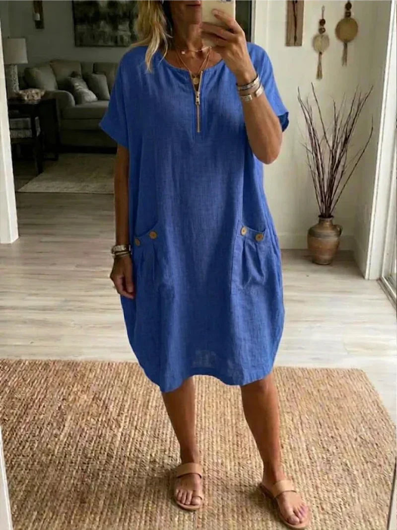 Noelia™ | Vestido Maxi con Cremallera Frontal