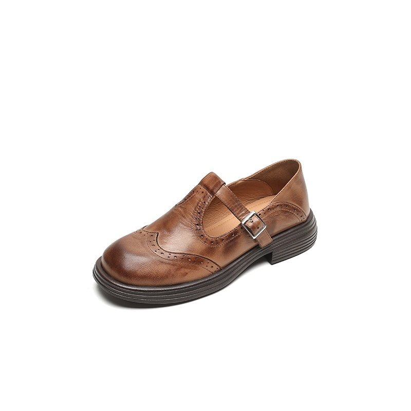 Mattea | Elegantes Mary Janes Hechas De Cuero